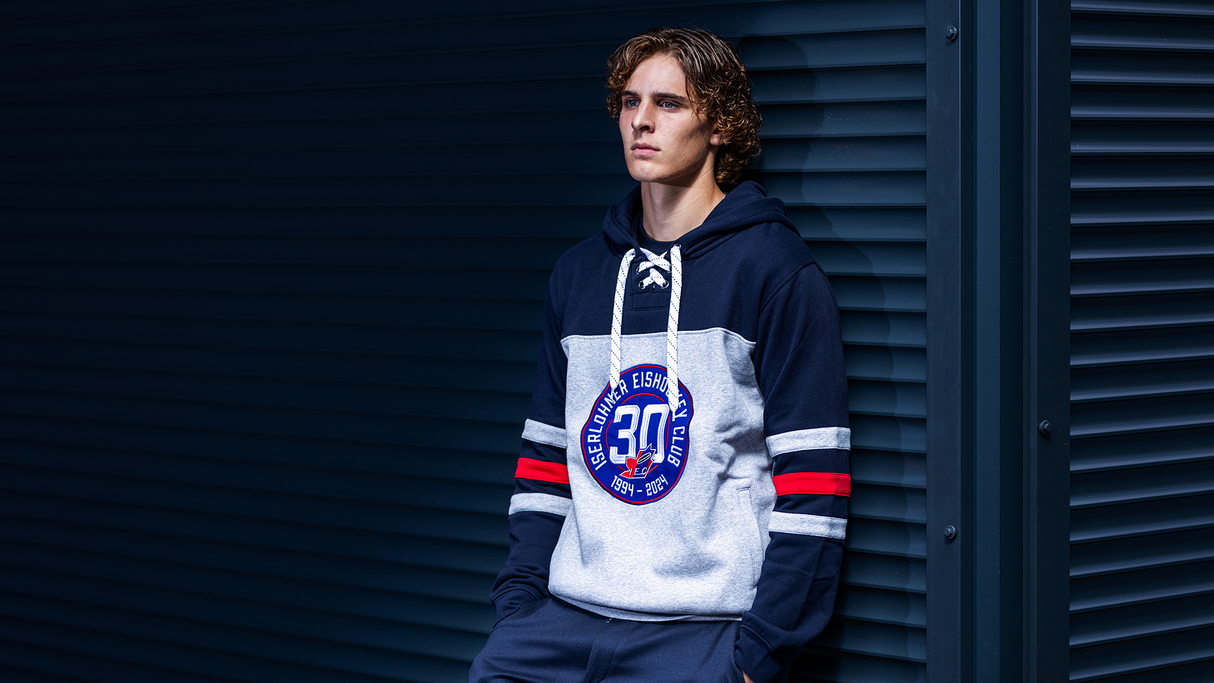Hoodies, Pullover & Jacken-Produkt, „Retro-Hoodie 30 Jahre“, in Größe S, Farbe nan, – Motiv von Iserlohn Roosters