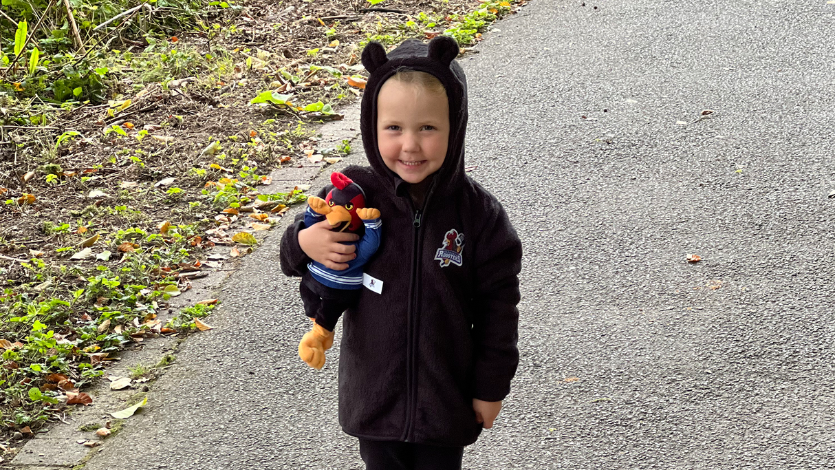 Kids-Produkt, „Teddy-Hoodie“, in Größe 86/92, Farbe nan, – Motiv von Iserlohn Roosters